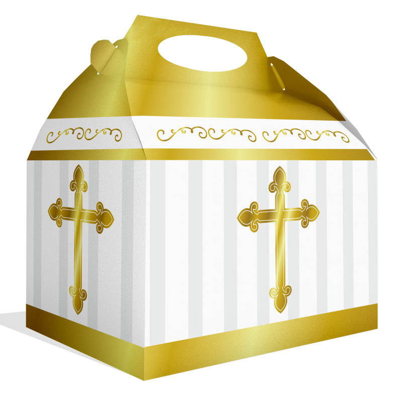 Caja comunión cruz oro