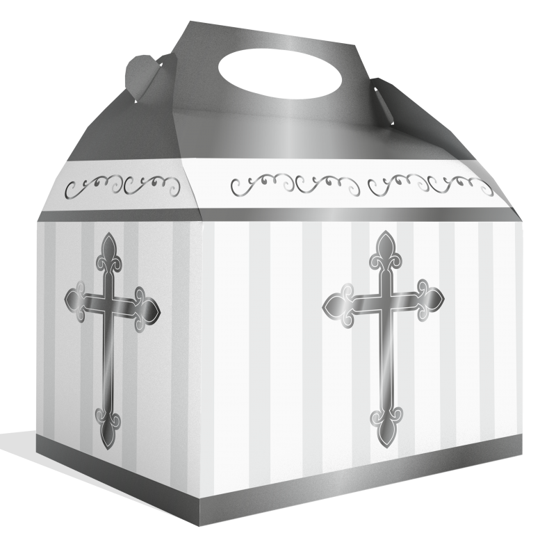 Caja comunión cruz plata