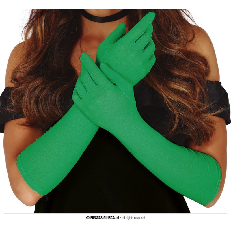 Guantes largos verdes