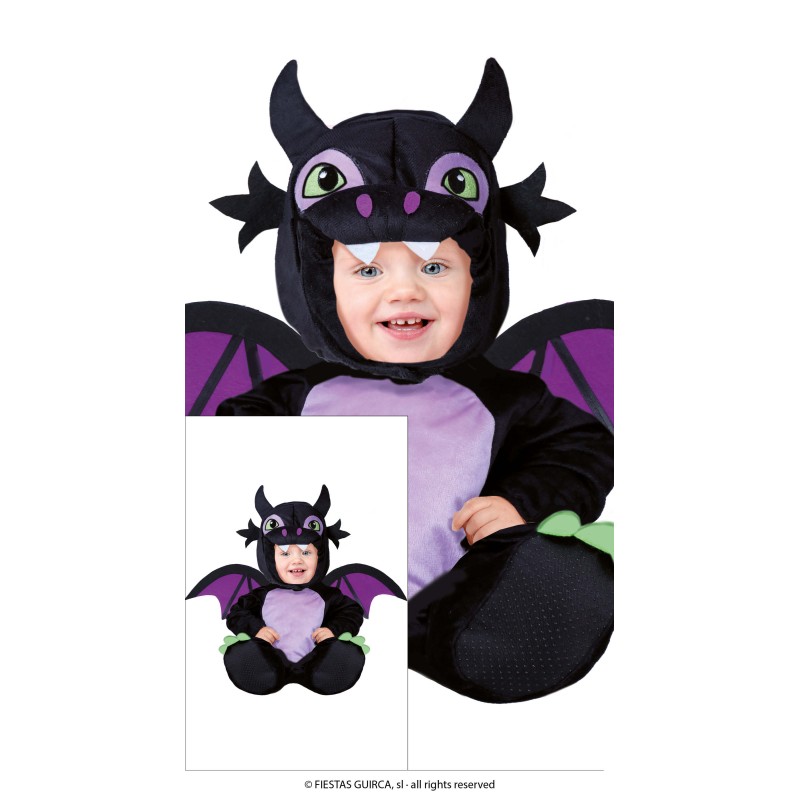 Disfraz de drago negro para bebe