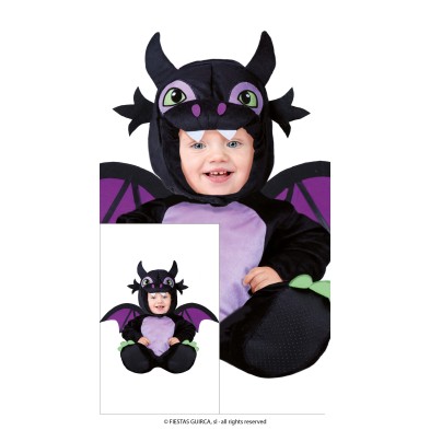 Disfraz de drago negro para bebe