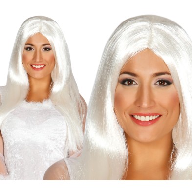 Peluca Larga Blanca